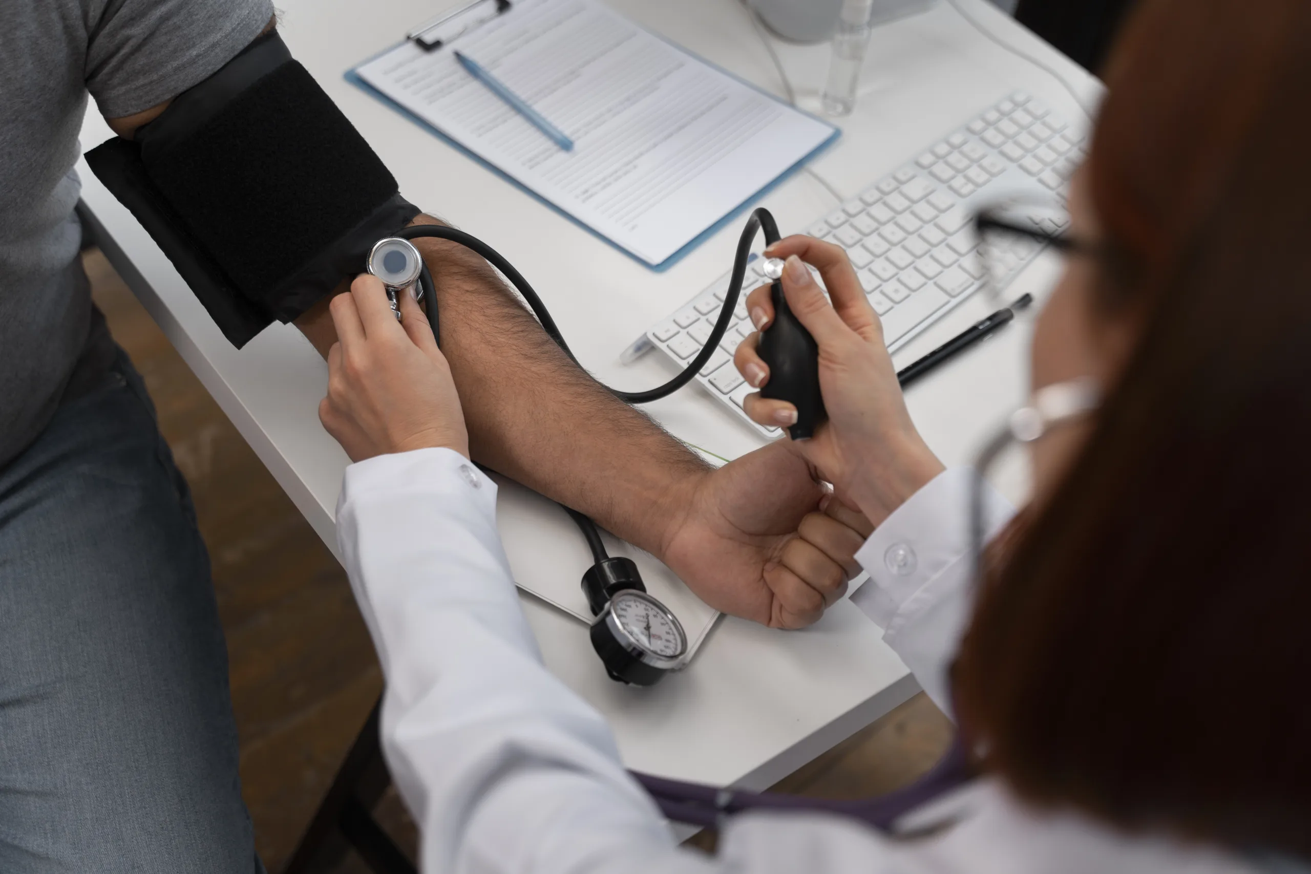 health-check-practitioner-checking-client