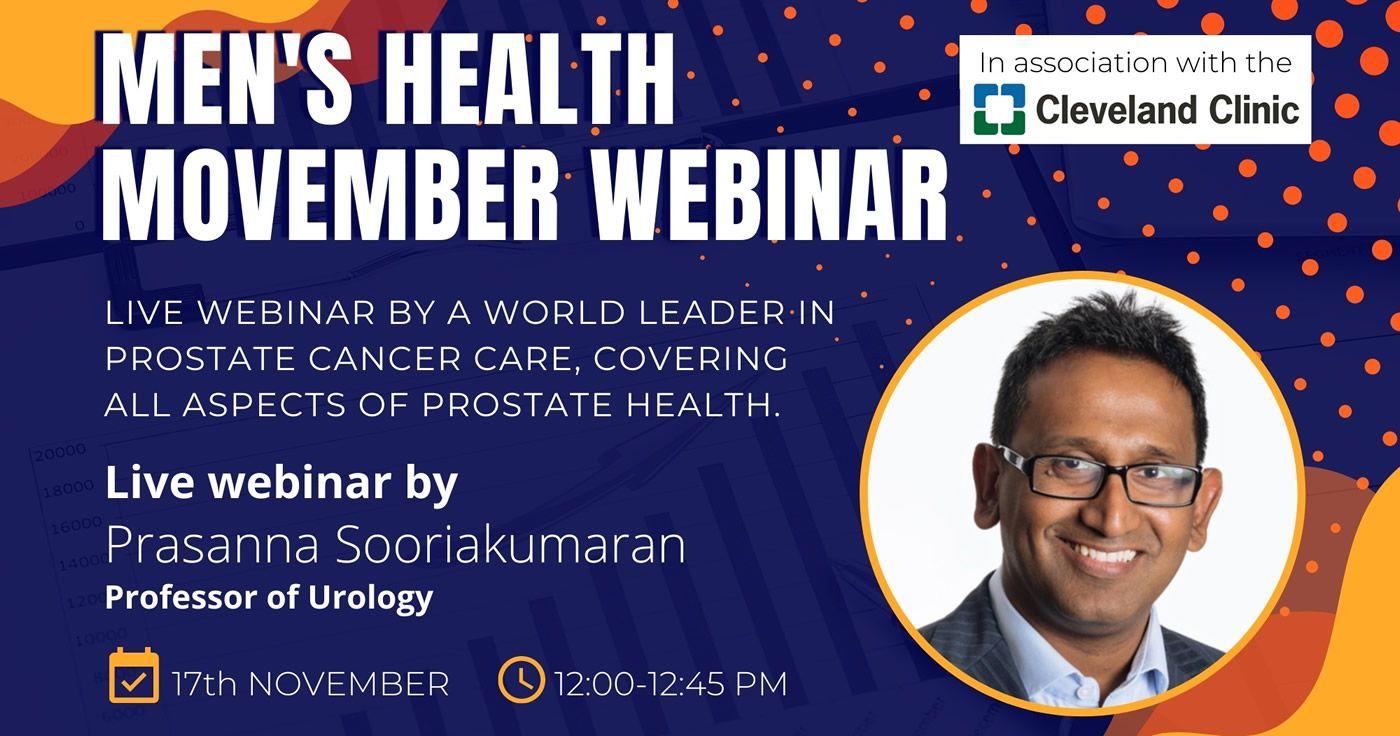 Prasana Sooriakumaran - Men's Health 2022 Webinar header image